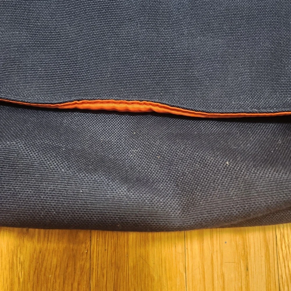 Jack Spade Greene Street Messenger Bag Blue Canvas Orange liner
